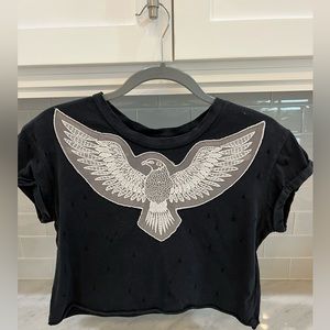 Emma & Sam distressed crop top